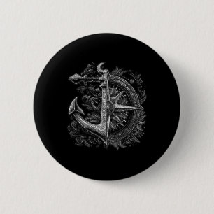 Comp En Anker Varend Ocea Zee Retro Vintage Zeil Ronde Button 5,7 Cm