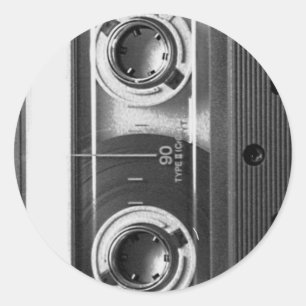 Compact Cassettebandje Ronde Sticker