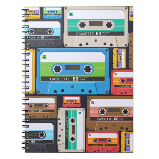 Compact Cassettes Abstracte compositie Notitieboek (Voorkant)
