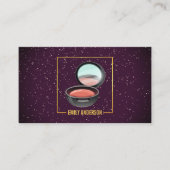 Compact en penseel maken | Paarse Sparkle Visitekaartje (Voorkant)