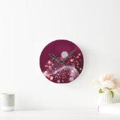 compact mirror Elegant Pink and White Design Ronde Klok (Huis)