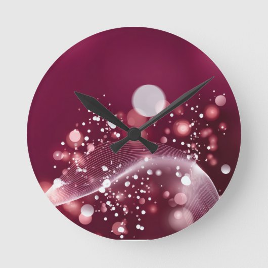 compact mirror Elegant Pink and White Design Ronde Klok (Voorkant)