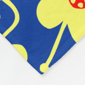 Compacte bloemen - Geel en Rood op Navy Blue Fleece Deken (Hoek)