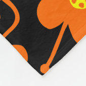 Compacte bloemen - Oranje en geel op zwart Fleece Deken (Hoek)