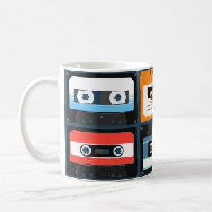 Compacte cassettes. Set. afbeelding vlak Koffiemok