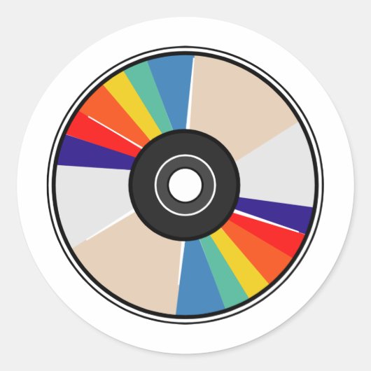 Compacte schijf ronde sticker (Voorkant)