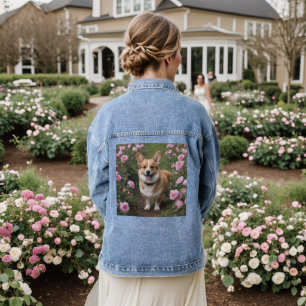 "Compagnon Charmant: Un Corgi dans un jardin de ro