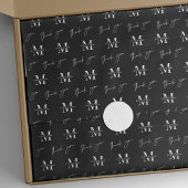 Company Branded Logo minimalist Pattern Black Tissuepapier