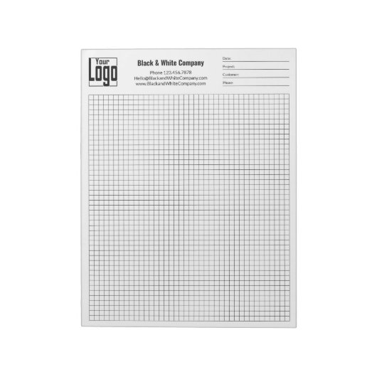 Company Logo Black Grid Graph Project Identifier Notitieblok (Gedraaid)
