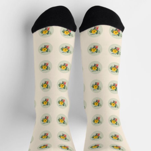Company Logo Pattern Novelty Socks Sokken (Top)