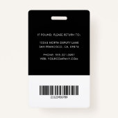 Company Logo Staff Barcode Employee Photo ID Badge (Achterkant)