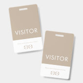 Company Logo Visitor Badge Beige (Voor- en achterkant)