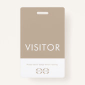 Company Logo Visitor Badge Beige (Achterkant)