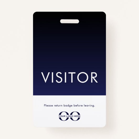 Company Logo Visitor Badge Navy Blue (Voorkant)