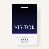 Company Logo Visitor Badge Navy Blue (Achterkant)