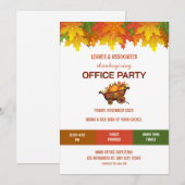 Company Thanksgiving Office Party Invitation Kaart (Voorkant / Achterkant)