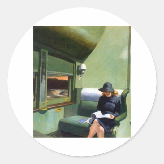 Compartiment C Auto Edward Hopper Ronde Sticker (Voorkant)