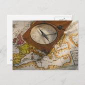 Compas antique sur la carte (Devant / Derrière)