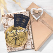 Compas d'anniversaire de voyage Carte du monde Pas