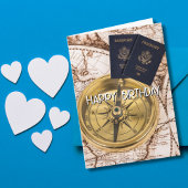 Compas d'anniversaire de voyage Carte du monde Pas