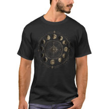Compas des Phases Lunaires Vintage T-Shirt Céleste