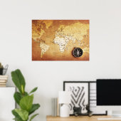 Compass and Map Value Poster Paper (Matte) (Thuiskantoor)