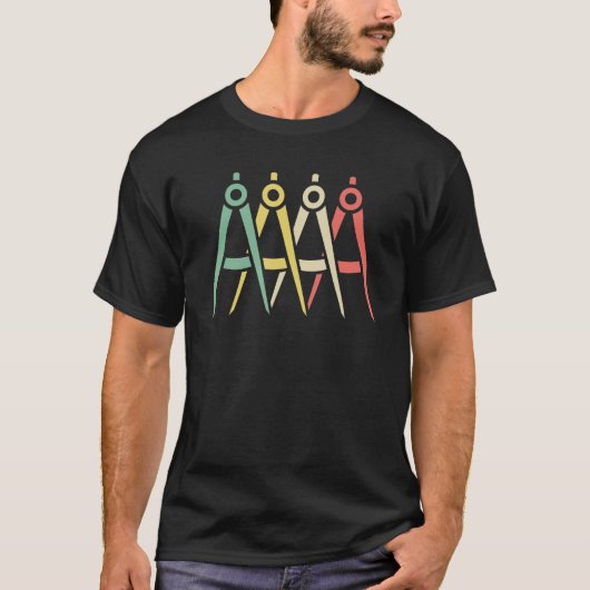  Compass Architect Retro Architecture Tool T-shirt (Voorkant)
