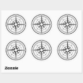 Compass BW Ronde Sticker (Vel)