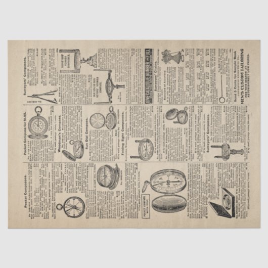 Compass Catalog Page Decoupage Tissuepapier (Voorkant)