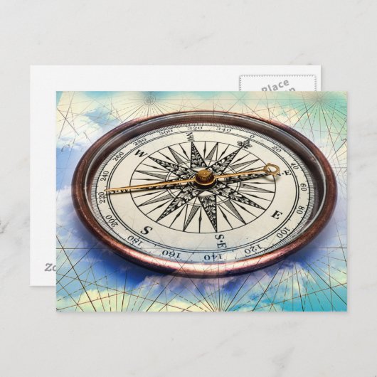 Compass Clouds Briefkaart (Voorkant / Achterkant)