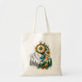Compass Coffee Mountain Adventure Boodschappentas Tote Bag