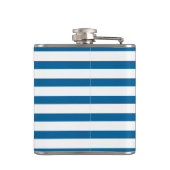 Compass en Anchor Blue en White Stripe Flask Heupfles (Achterkant)