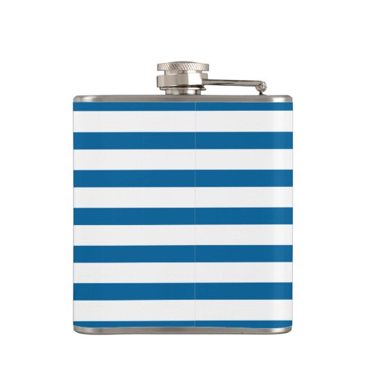 Compass en Anchor Blue en White Stripe Flask Heupfles (Achterkant)