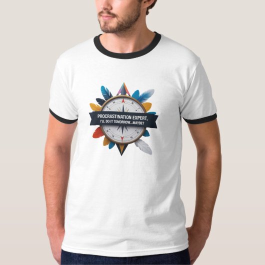 Compass & Feathers Ringer T-Shirt (Devant)