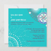 Compass & Geometric Shapes Aqua Wedding Kaart (Achterkant)