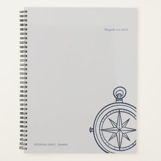 Compass Hard Cover Planner- Midnight Cartographer Planner (Voorkant)