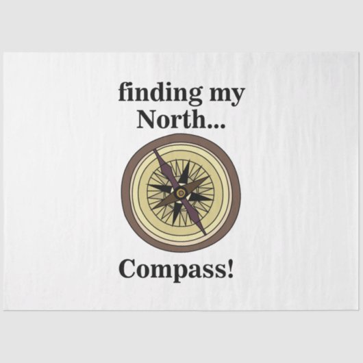 Compass Instrument Navigation Direction Funny Tissuepapier (Voorkant)