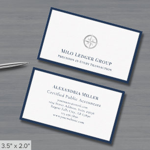 Compass Logo Navy Blauwe Grens Visitekaartje