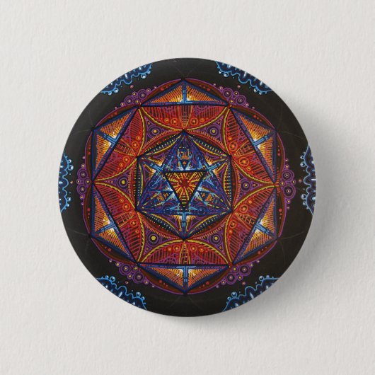 Compass Mandala Ronde Button 5,7 Cm (Voorkant)