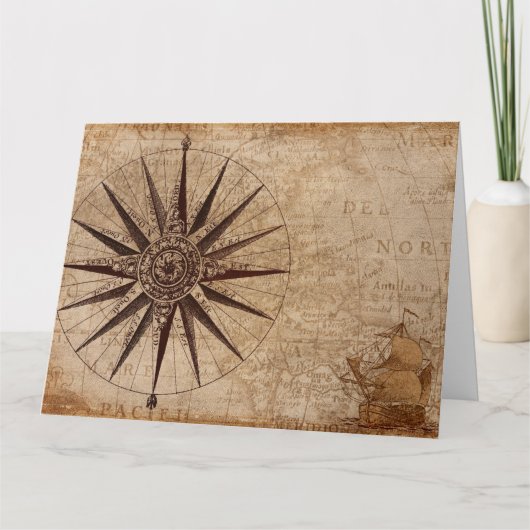 Compass Map Holiday Briefkaart (Voorkant)