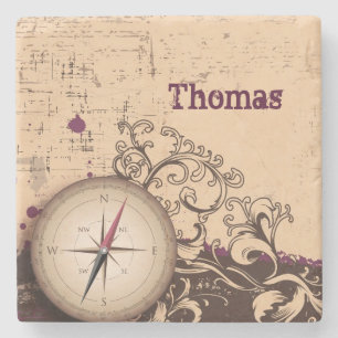 Compass Personalized Stone Onderzetter
