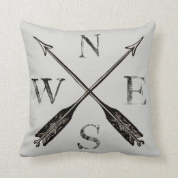 Compass Pillow: Noord, Zuid, Oost en West Kussen