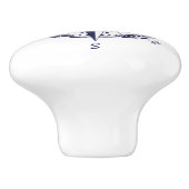Compass Roos Blue Keramische Knop (Zijkant)