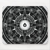 Compass Roos - Mousepad (zwart) Muismat (Voorkant)