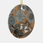 Compass Roos Nautical Octopus Keramisch Ornament (Rechts)