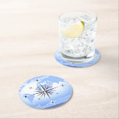 Compass Roos Sailing Ocean Blue Round Onderzetter (Insitu)