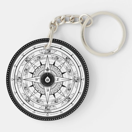 Compass Roos - Sleutelhanger (wit) (Achterkant)