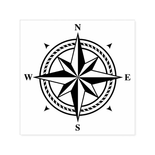 Compass roos  zelfinktende stempel (Design)
