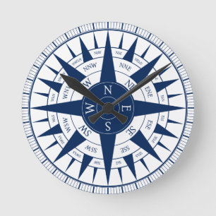 Compass Rose Ronde Klok