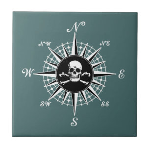 Compass Skull Tegeltje